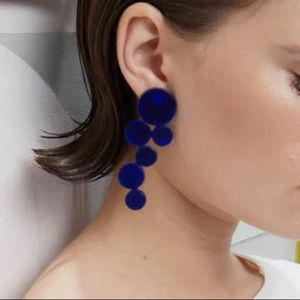 ISKIN SISTERS ABSTRACTION EARRINGS - LARGE - BLUE NWT